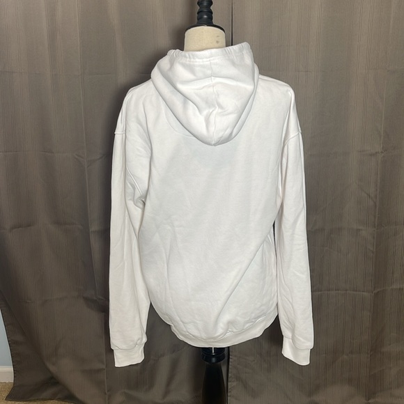 DENIM & FLOWER RICKY SINGH White Sweatshirt with Navy and Light Red Stripes - Picture 3 of 5